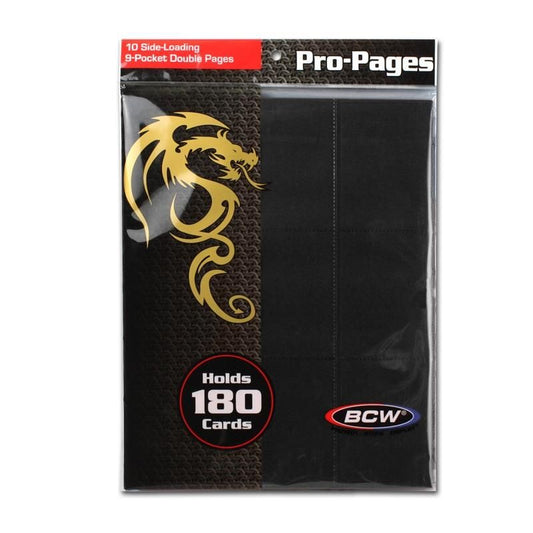 BCW: 18-Pocket Sideloading Pro Pages: Black